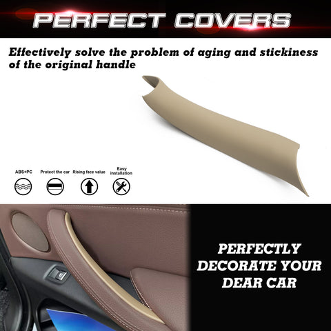 x xotic tech Door Pull Handle Cover Compatible with BMW X5 Series X5 Series F15/F85 2014-2018, BMW X6 Series F16/F86 2015-2018, Inner Passenger Right Side Door Handle Protective Cover