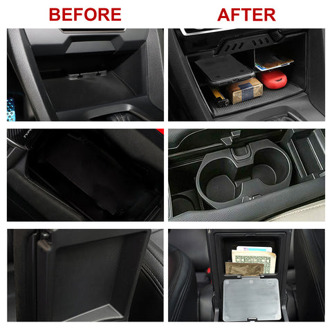 Armrest Box Hidden Storage Case Insert Tray Cup Holder For Honda Civic 10th Gen