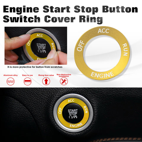 Red Engine Start Stop Button Switch Ring Cover Trim For Dodge Charger 2010-2022