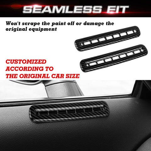 Door AC Outlet Vent Cover Trim Compatible with Dodge Challenger 2015-up Interior Accessories Decoration 2Pcs/Set