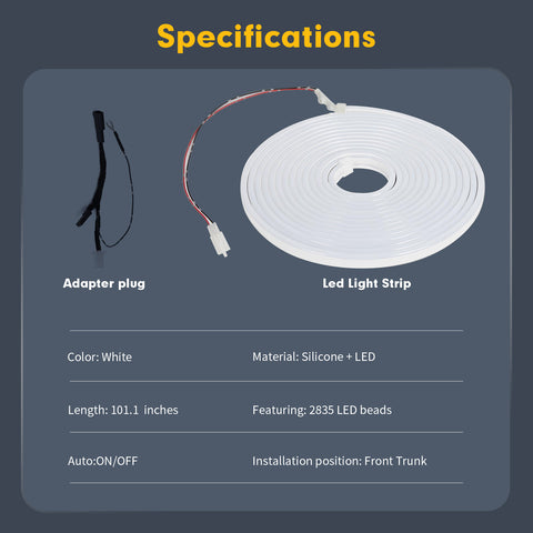 For Tesla Model S 2018-2020 Front Trunk Led Flexible Ambient Lights Decoration