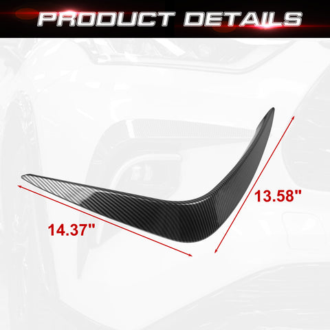 x xotic tech Front Fog Light Cover Trim Eyebrow Spoiler Molding Compatible with Toyota Highlander 2020-up ABS Car Decoration Exterior Accessories, 2Pcs/Set