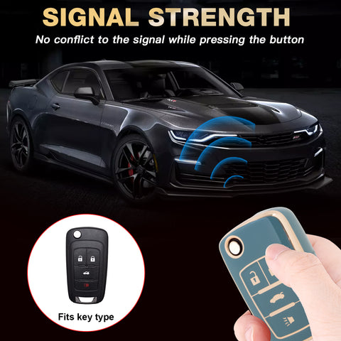 2X Flip Full Cover Remote Key Fob Cover For Chevrolet Camaro Cruze Equinox