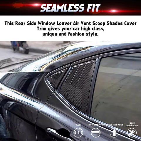 Side Window Louver Blinds Sun Shades Trim For Toyota Camry 2025-2026 Gloss Black