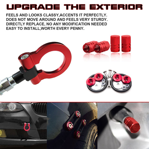 Set Tow Hook+Tire Valve Stem+Trunk Release Fasteners Fit BMW 6 Series 2003-2010