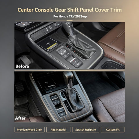 Wood/ Carbon Style Console Gear Shift Panel Trim Accessories For Honda CRV 23-up