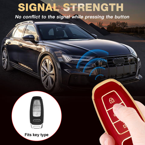 2X TPU Full Cover Smart Key Fob Cover For Audi A3 S3 S6 RS6 S7 2020-2022