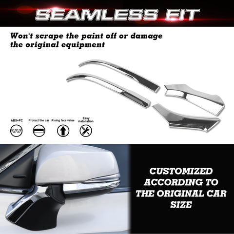 x xotic tech Carbon Fiber Style Rearview Mirror Side Strip Molding Cover Trim Compatible with Toyota Highlander 2020-up Car Decoration Exterior Accessories 4Pcs/Set