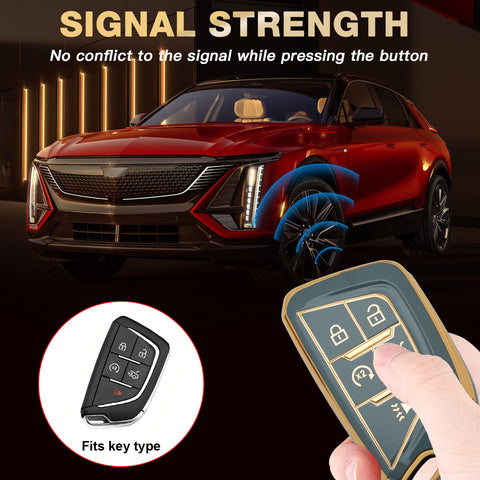 2X TPU Full Cover Remote Key Fob Holder For Cadillac CT5 Escalade 2020-2023