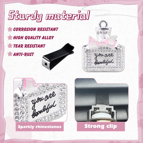 Bling Car Air Fresheners Rhinestone Diffuser Vent Clips Decor Universal Fit