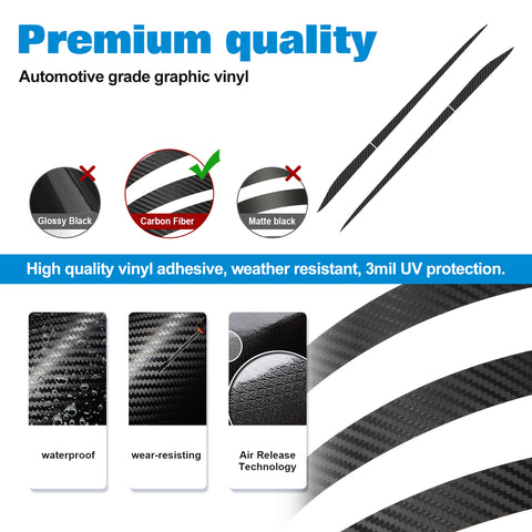 Carbon Fiber Texture Side Door Skirt Cover Sticker For Honda Civic 2016-2021