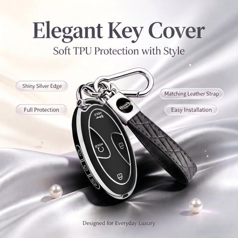 5/7 Button TPU Key Fob Cover Case w/Keychain For Hyundai Santa Fe Tucson Sonata