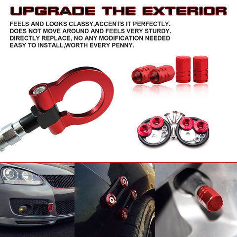 Set Towing Hook+Tire Valve Caps+Quick Release Fasteners For BMW 2 4 Series 2014+