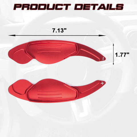 Red Aluminum Paddle Shifter Extension For Jaguar F-Pace E-Pace XE XF Land Rover