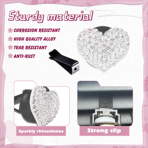 Bling Car Air Fresheners Rhinestone Diffuser Vent Clips Decor Universal Fit