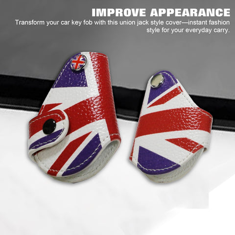 x xotic tech Union Jack UK Flag Style Key Fob Cover Holder Protector Compatible with MINI Cooper R55 R56 R57 R58 R59 R60 R61 F56 F55 F54 F57 F60 Smart Key