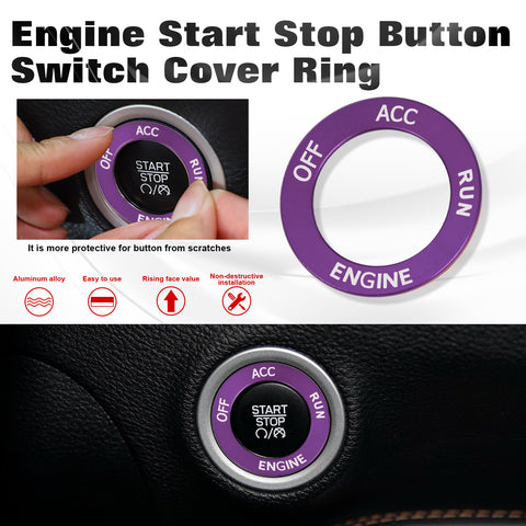 Red Engine Start Stop Button Switch Ring Cover Trim For Dodge Charger 2010-2022