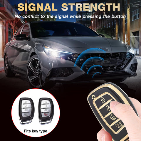 2X White TPU Full Cover Remote Key Fob Cover For Hyundai Elantra Ioniq Sonata