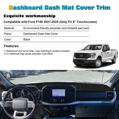 Dashboard Cover Pad Anti-Dirt Sunshield Protect Dash Mat For Ford F150 2021-2025