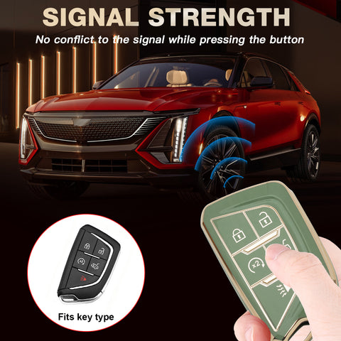 2X TPU Full Cover Remote Key Fob Holder For Cadillac CT5 Escalade 2020-2023
