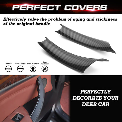 Xotic Tech Door Pull Handle Cover Compatible with BMW X5 Series E70/E70 LCI 2008-2013, BMW X6 Series E71/E72 2008-2014, Inner Rear Side Door Handle Protective Cover Accessories (2pcs)