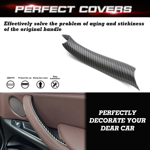 x xotic tech Door Pull Handle Cover Compatible with BMW X5 Series X5 Series F15/F85 2014-2018, BMW X6 Series F16/F86 2015-2018, Inner Passenger Right Side Door Handle Protective Cover