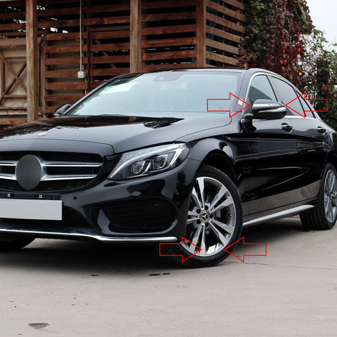 Auto Universal Fit Racing Style 4Pcs Front Hood Fender Double Hash Stripe Stickers + 6Pcs Reflective Wheels Rim Safety Warning Stickers+ 4Pcs Rearview Mirror Slash Mark Decals Set