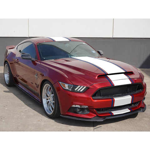 Xotic Tech Glossy Vinyl Racing Stripe Car Hood Graphics Decal Sticker for Hood Roof Rear Trunk Decoration Compatible with Ford Mustang 2015-up