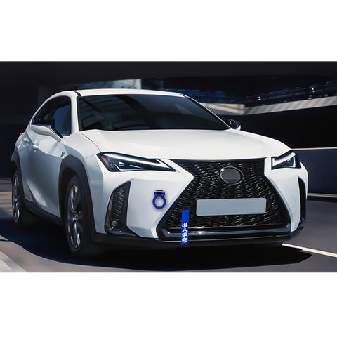 JDM Sports Racing Tow Strap Trailer Belt Personalized with Chinese Slogan + Tow Hook Kit Car Decoration Accessories Universal Fit Rear Front Bumper (Safe Trip Wherever You go)