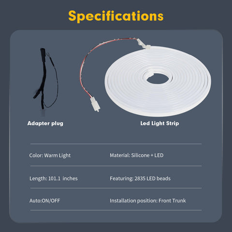 For Tesla Model S 2018-2020 Front Trunk Led Flexible Ambient Lights Decoration