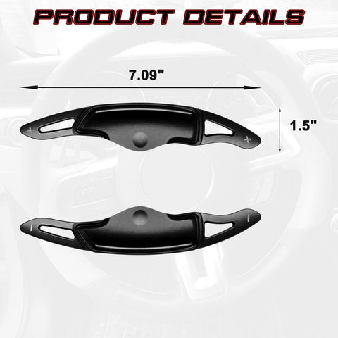 2x Aluminum Red Steering Wheel Paddle Shifter Extensions For Hyundai Genesis G70