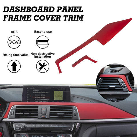 Xotic Tech Dashboard Center Console Stripe Cover Trim,Sporty Red Compatible with BMW F30 F31 F32 F33 F34 F36 3GT 3 4 Series F80 M3