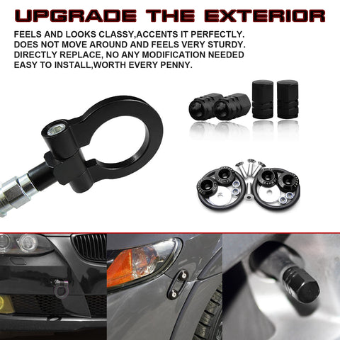 Set Tow Hook+Tire Valve Stem+Trunk Release Fasteners Fit BMW 6 Series 2003-2010