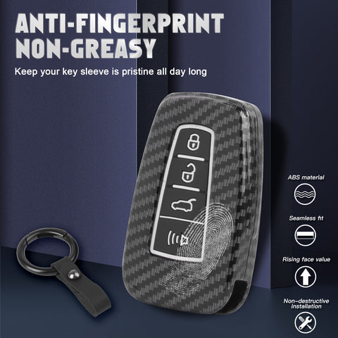 For RAV4 Camry Corolla Glossy Carbon Fiber Pattern Silicone Button Key Fob Skin