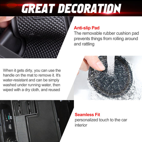 x xotic tech Door Slot Mat Compatible with Ford Mustang 2015-2023, Center Console Liner Organizer Non-Slip Cup Holder Insert Groove Door Pocket Pad Car Accessories