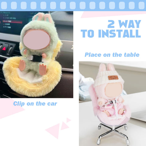 Cute Doll Mini Safety Seat Air Vent Clip Car Interior Decoration Accessories