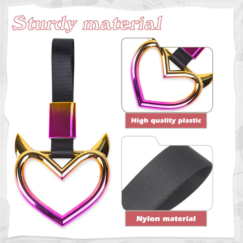 x xotic tech JDM Devil Shaped Tsurikawa Subway Train Bus Handle Straps Drift Charm Rear Bumper Warning Loops Ring for Cars, SUV Interior Exterior Decoration