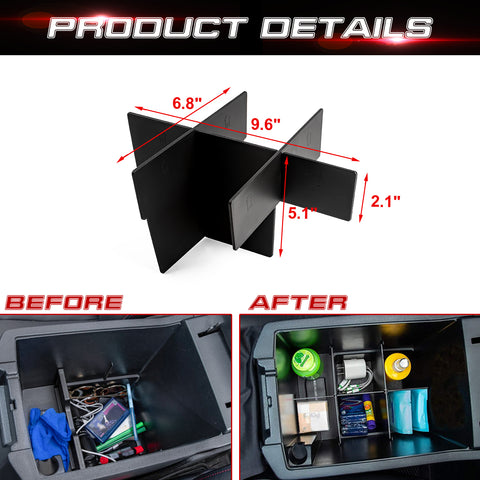 Interior Center Console Armrest Box Storage Container Holder Tray Organizer Divider, Compatible with Toyota 4Runner 2010-2024