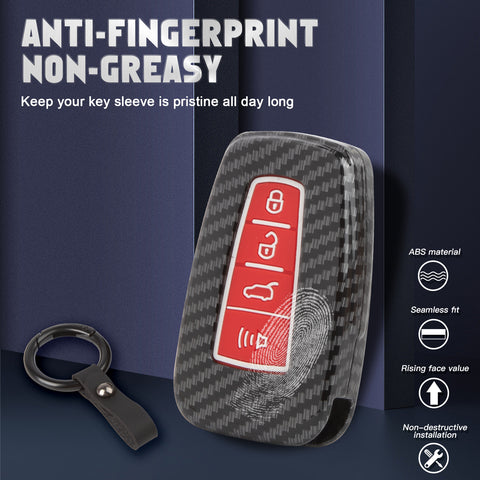 For RAV4 Camry Corolla Glossy Carbon Fiber Pattern Silicone Button Key Fob Skin