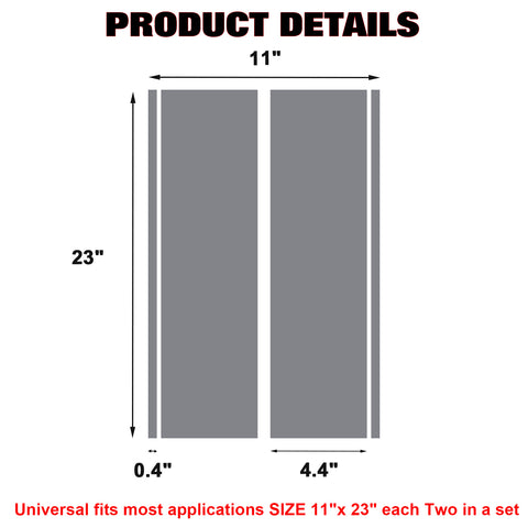 x xotic tech Fender Stripes Hash Marks KK Vinyl Decal Universal for Car Truck Sticker Racing Stripe 11"x23"
