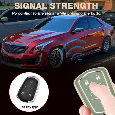 2X TPU Full Cover Smart Key Fob Cover For Cadillac CT6 XT5 CTS 2016-2019