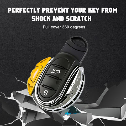 x xotic tech JCW Style Key Fob Cover Case Shell Replacement Compatible with MINI Cooper 3rd Gen F55 F56 F57 F54 Clubman, Gen2 F60 Countryman Smart Key, Brake Disk Shape