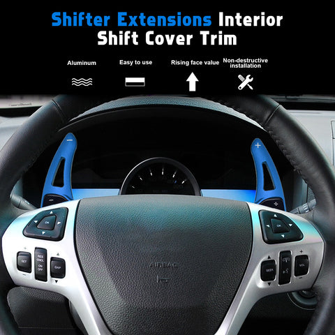 Aluminum Paddle Shifter Extension Decoration Cover For Ford Explorer 2013-2019
