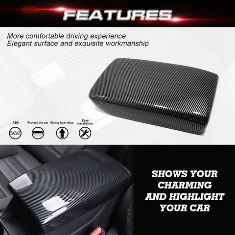 x xotic tech Center Console Armrest Box Panel Cover Protector, Carbon Fiber ABS, Compatible with Honda CR-V CRV 2023-up Interior Accessories