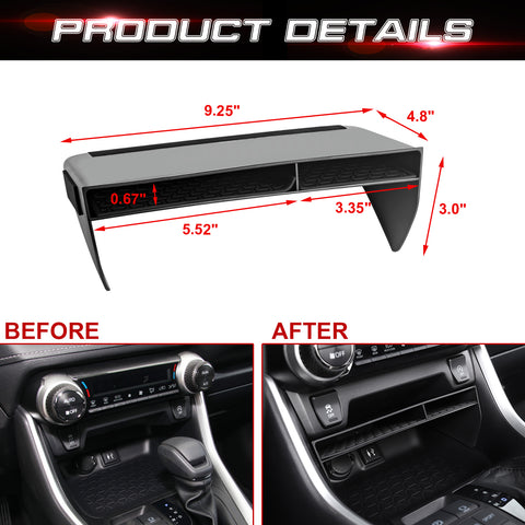 1X Center Console Storage Box Secondary Tray Organizer For Toyota RAV4 2019-2025