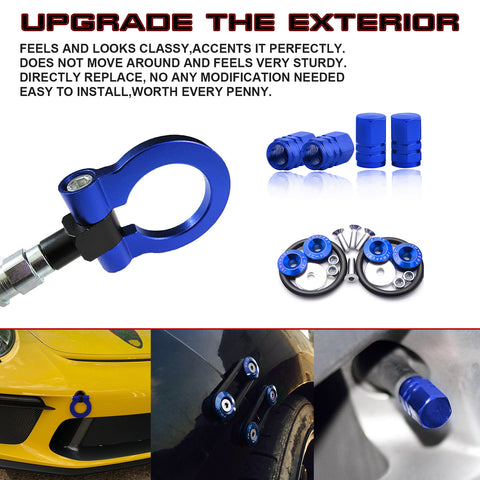 Set Tow Hook+ Tire Valve Stem +Fender Release Fastener Fit Porsche 911 2014-up