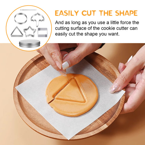 x xotic tech Korean Sugar Candy Making Tools Stainless Steel Cookie Cutters Biscuits Mold Squid Sugar Game Umbrella Triangle Star Round Square Baking Cake Mold Tin Case Needle For Chrismas Party