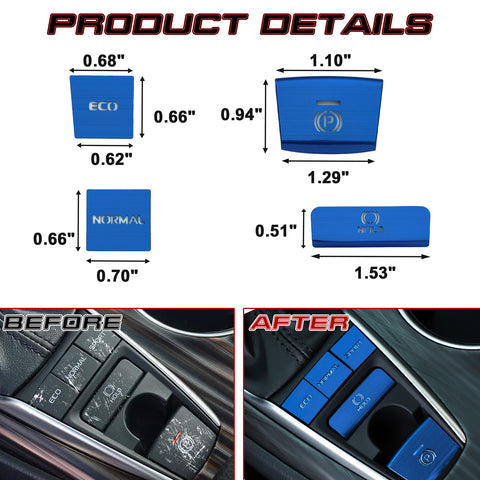 5x Race Red Aluminum Alloy Gear Shift Switch Cover Trim For Toyota Camry 2018-22