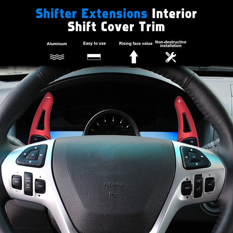 Aluminum Paddle Shifter Extension Decoration Cover For Ford Explorer 2013-2019