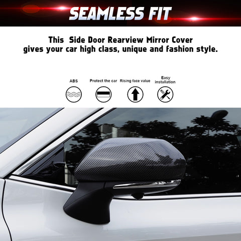Carbon Fiber Look Door Side Rear View Mirror Cover Trim For Toyota Camry 2018-26